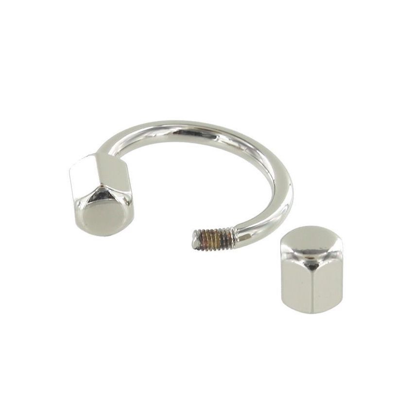 B9057 Horseshoe Key Ring Nickel Plate