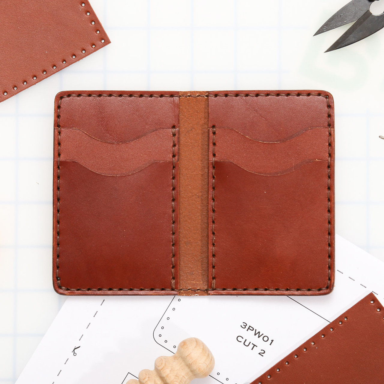 DIY 6-Pocket Vertical Wallet Leather Kit - Buckleguy.com