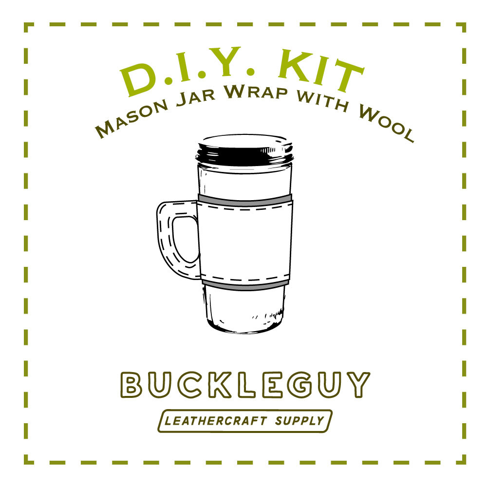 Mason Jar Leather Wrap with Wool Lining Pattern, PDF Template