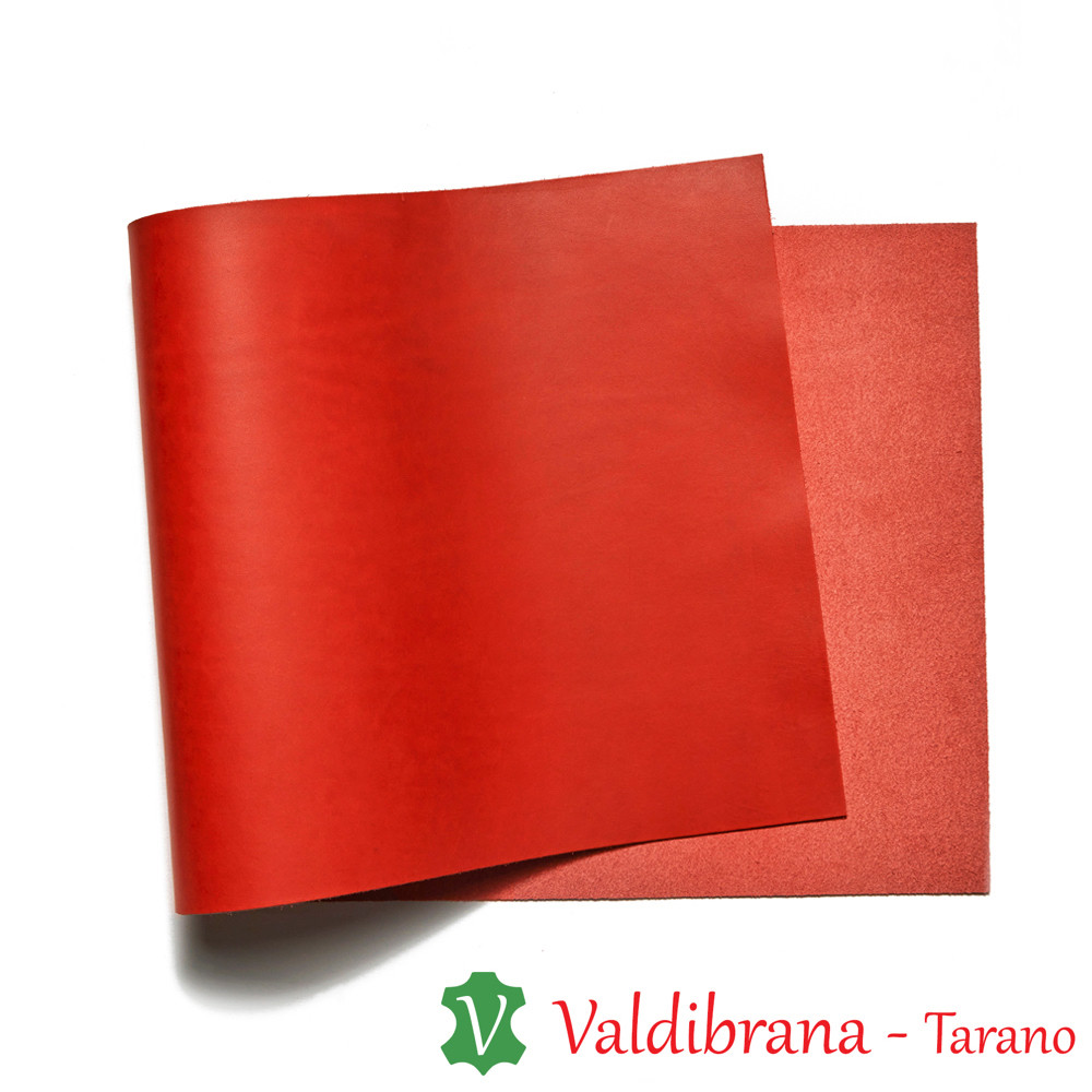 Valdibrana Italian Vachetta Panel - Candy Apple Red