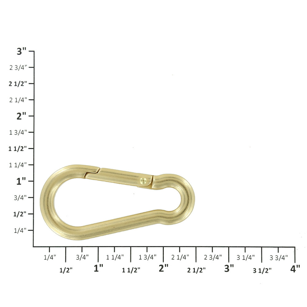 B9757 Natural Brass, Carabiner, Solid Brass-LL - Buckleguy.com