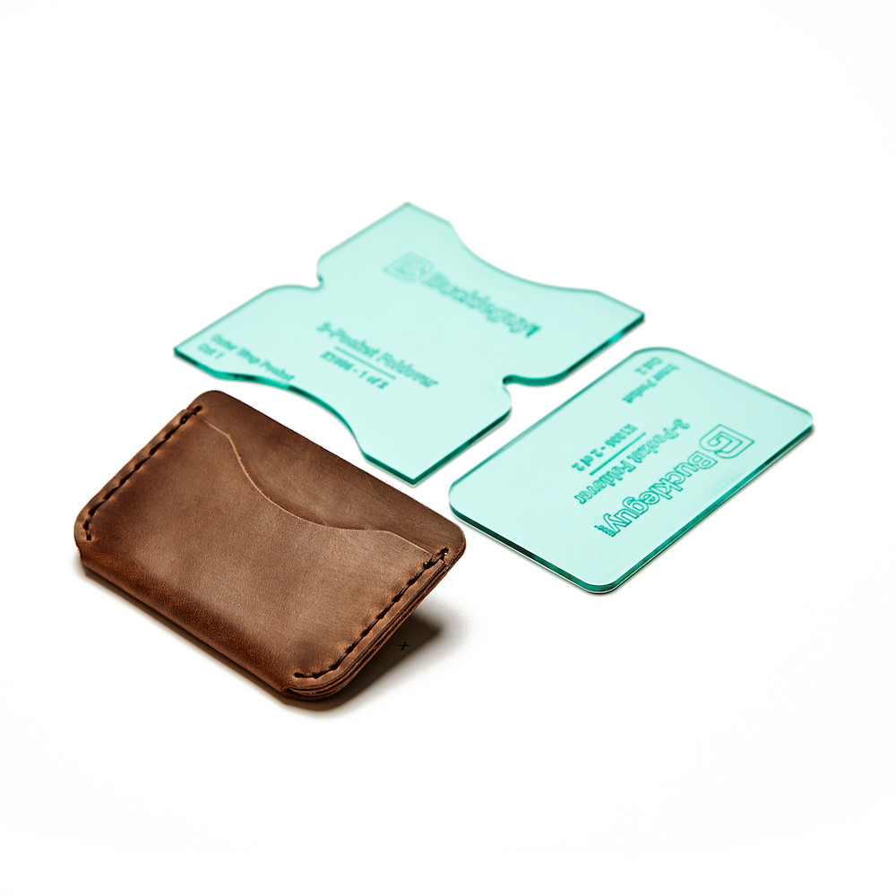 3-Pocket Foldover Wallet Acrylic Leather Template