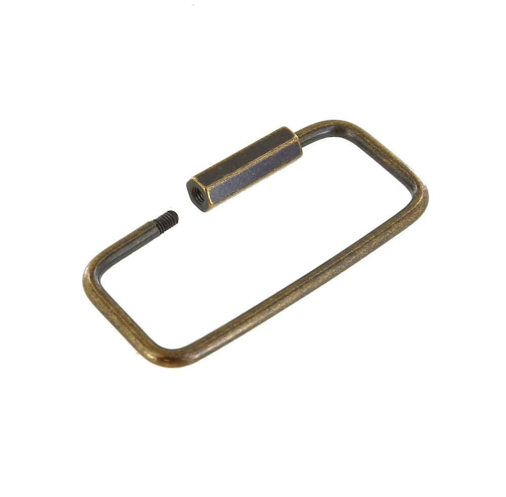 Antique Brass Rectangle Key Ring