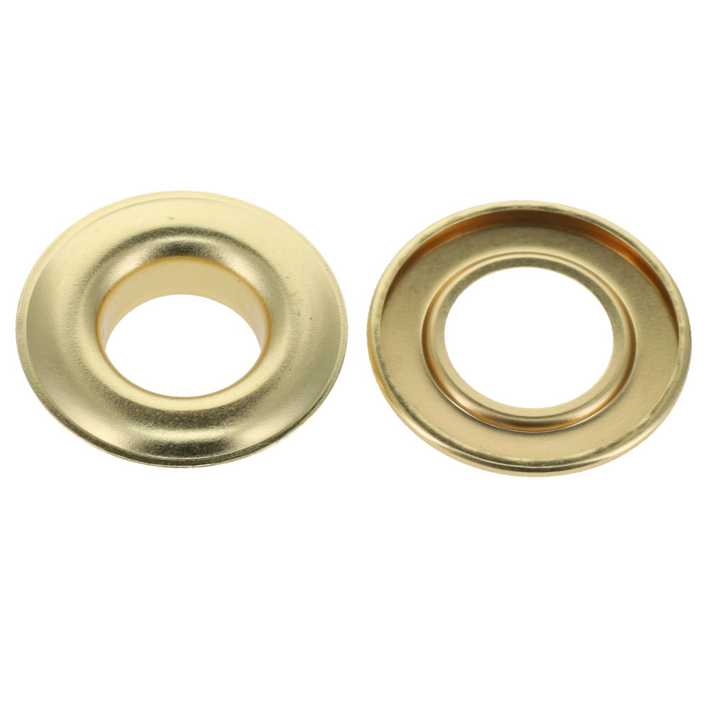 Beveled solid brass grommet eyelets natural brass