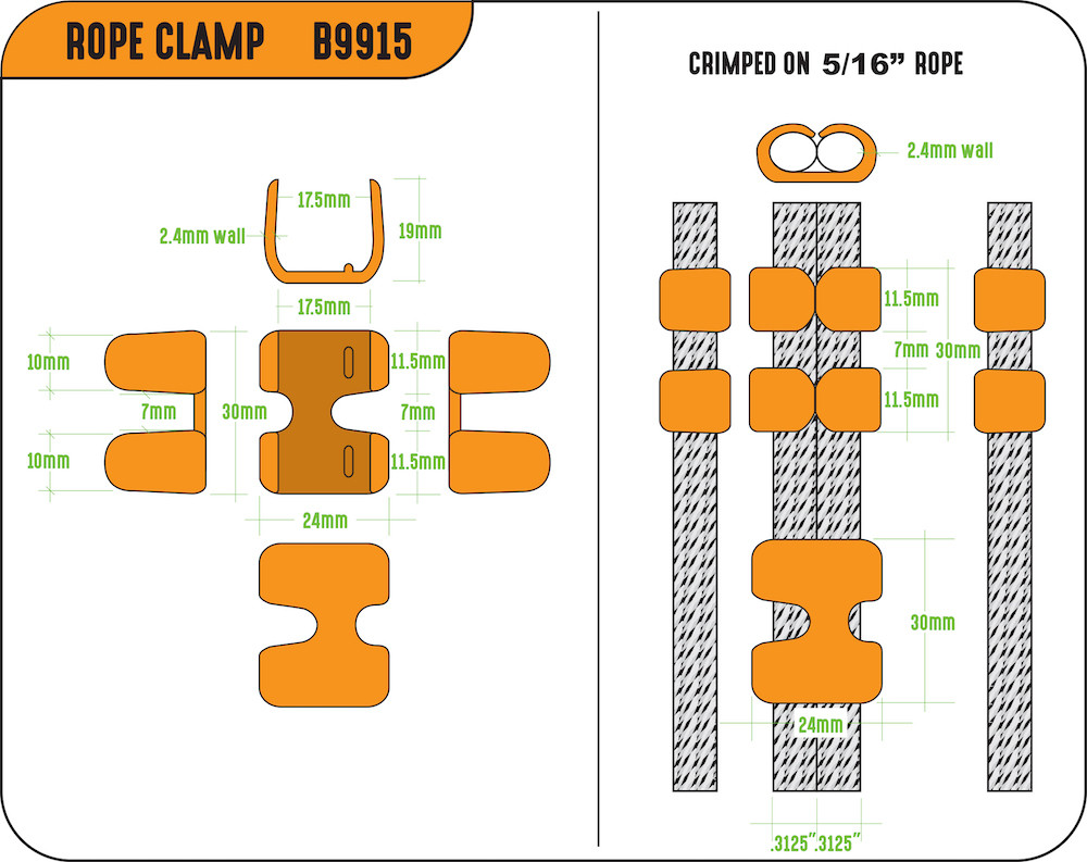 Rope clamp spec drawing