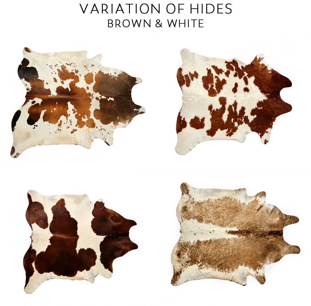 Hair On Hide Leather Hide, Brown & White