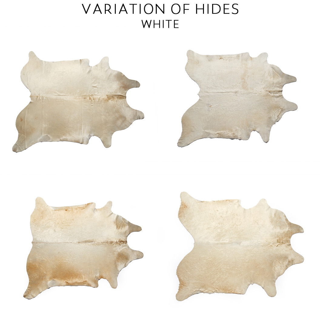 Hair On Hide Leather Hide, White