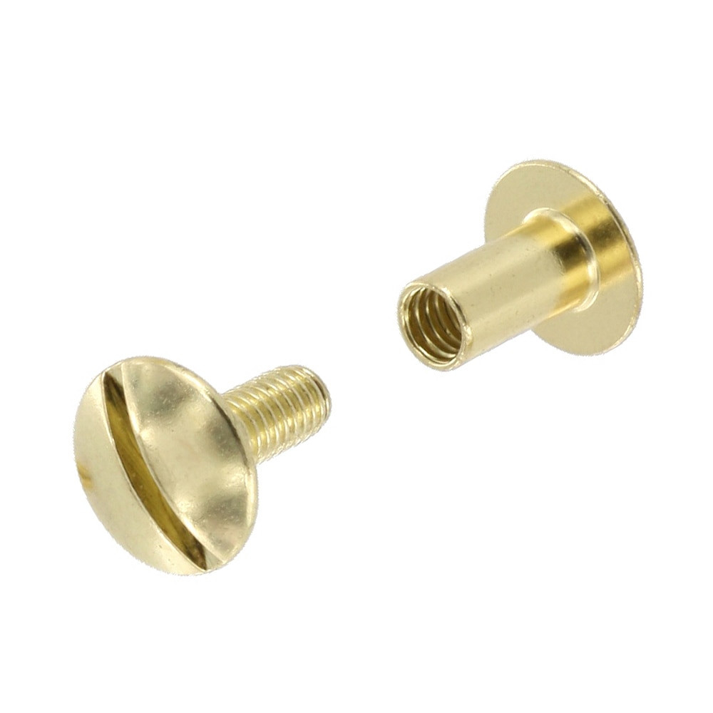 Natural Brass Chicago Screws Open Hole Cap 3/8"