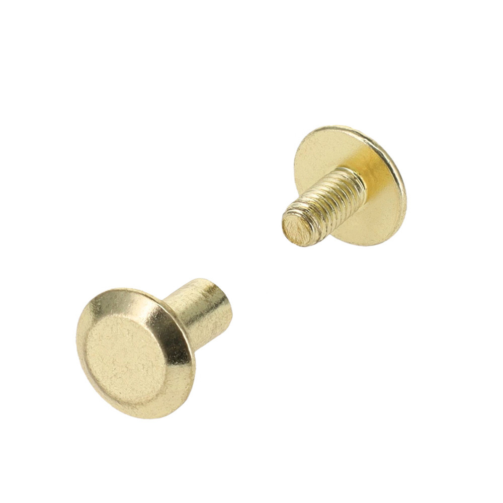 Natural Brass Chicago Screws Flat Cap 3/8"