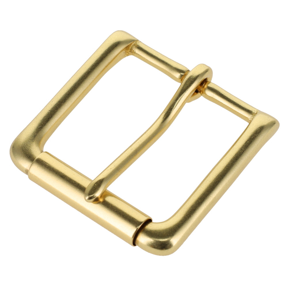 Natural Brass Heel Bar Buckle with Roller