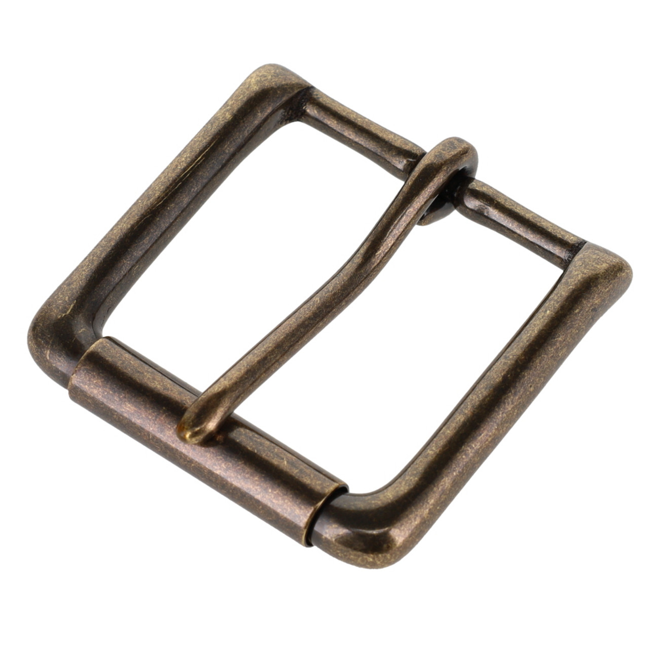 Antique Brass Heel Bar Buckle with Roller