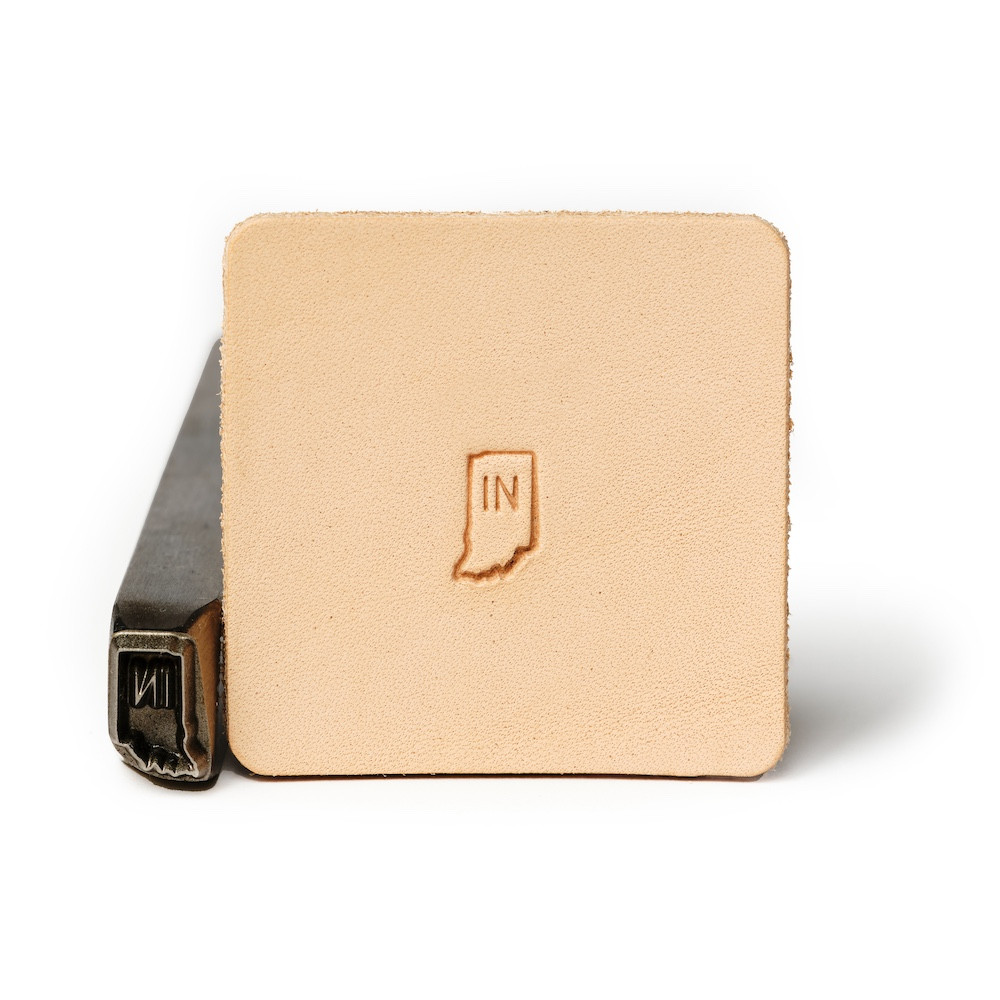 Leather State Stamp Indiana