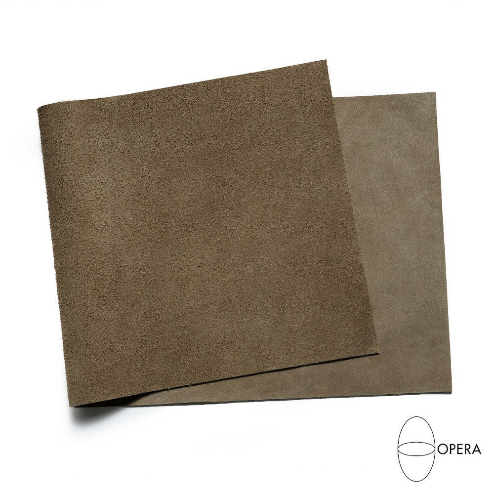 Opera Suede Leather Panel, Lead Gray (312)