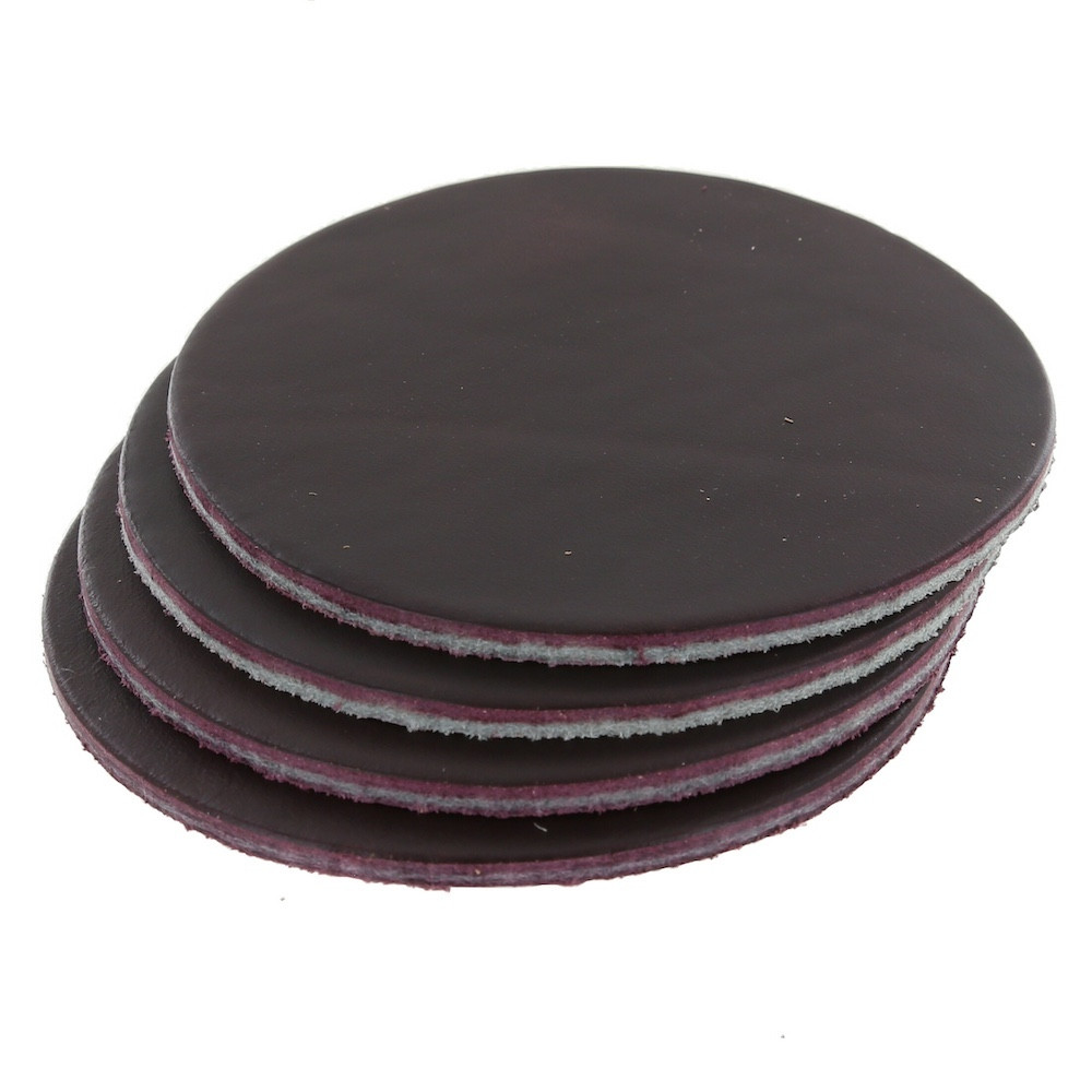 Horween Cavalier Plum Circle Coaster