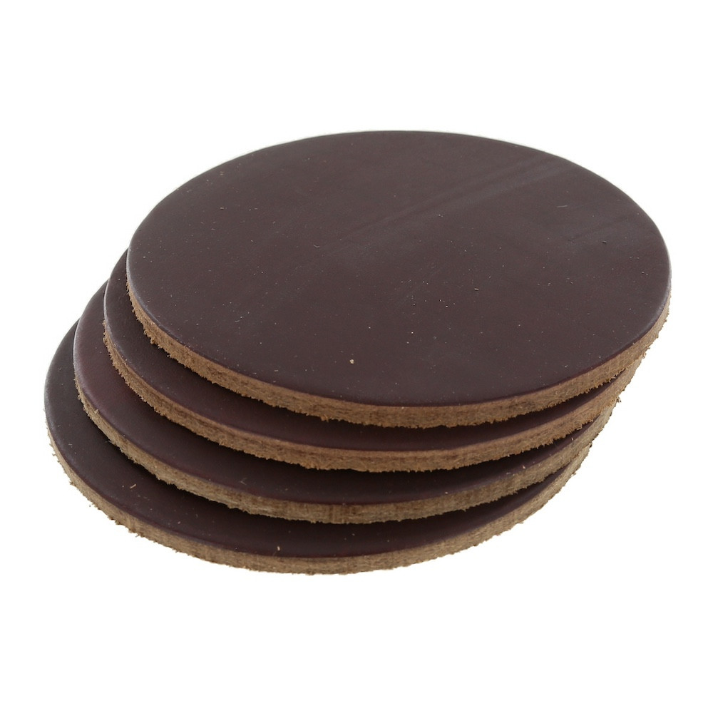 Horween Chromexcel Burgundy Circle Coaster