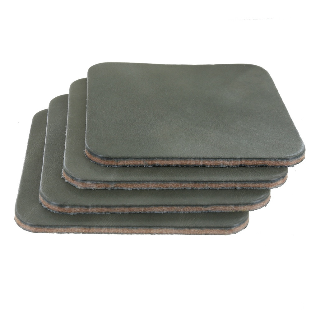 Wickett & Craig Traditional Harness, Square Coasters, Gray