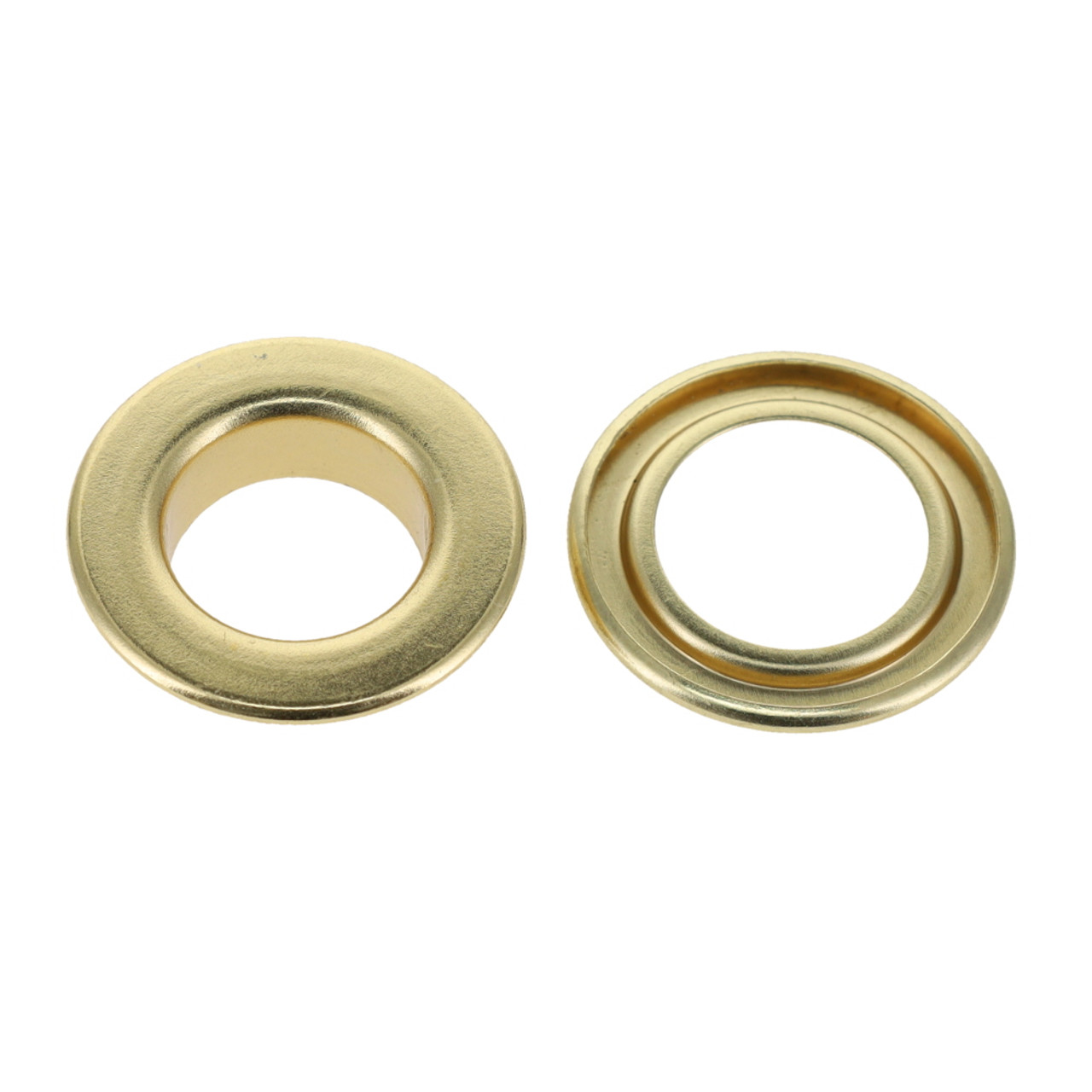 Flat solid brass grommet eyelets natural brass