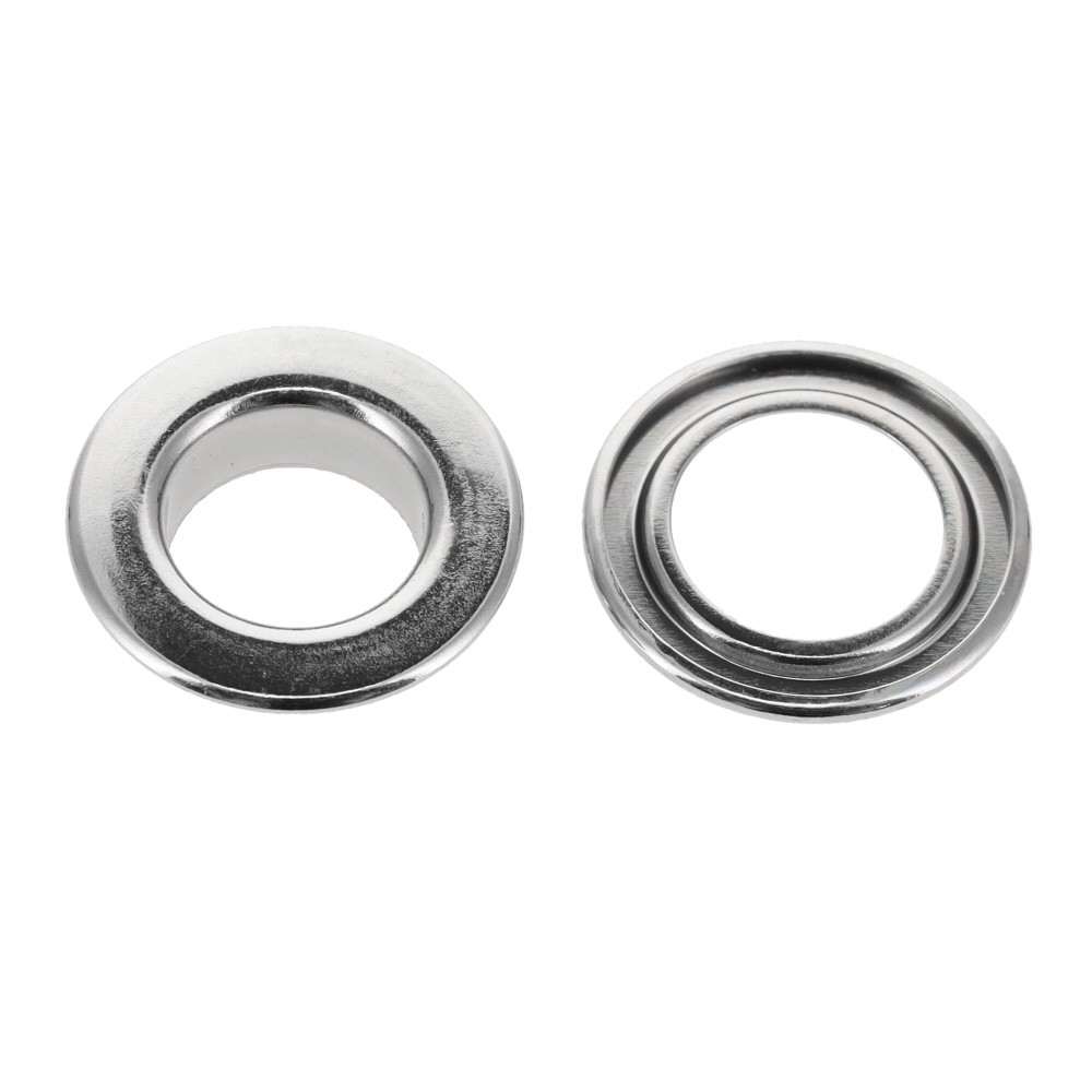 Flat solid brass grommet eyelets nickel plate