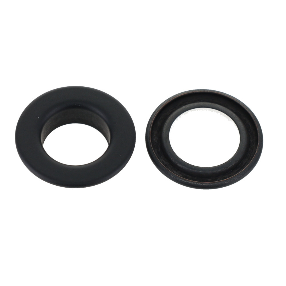 Flat solid brass grommet eyelets black matte