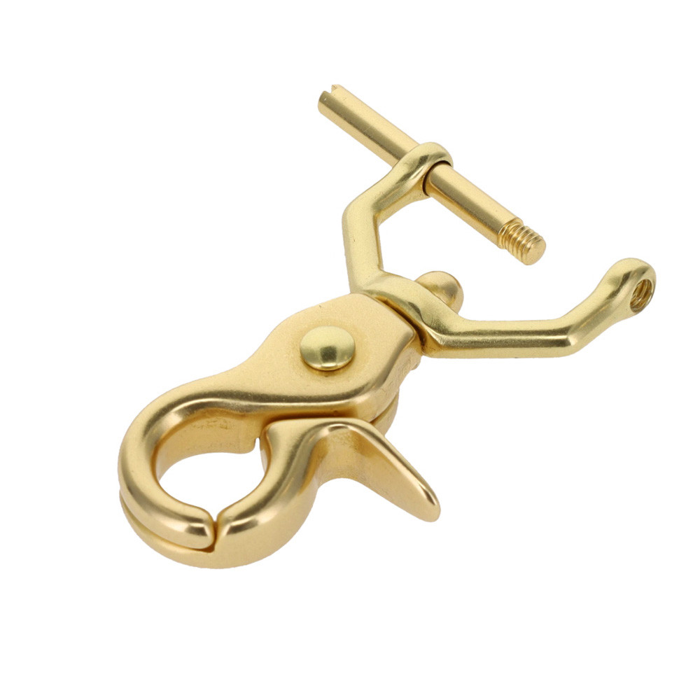 Swivel Trigger Snap with Removable Pin, Natural Brass