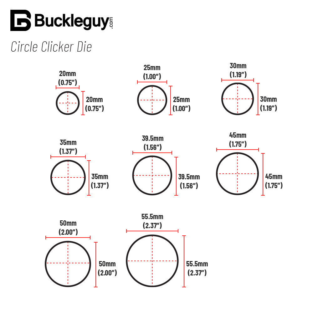 Circle Clicker Die Sizing Chart