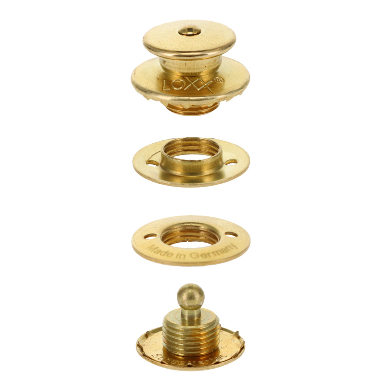 LOXX® Fastener Set, Polished Brass, Solid Brass - Buckleguy.com