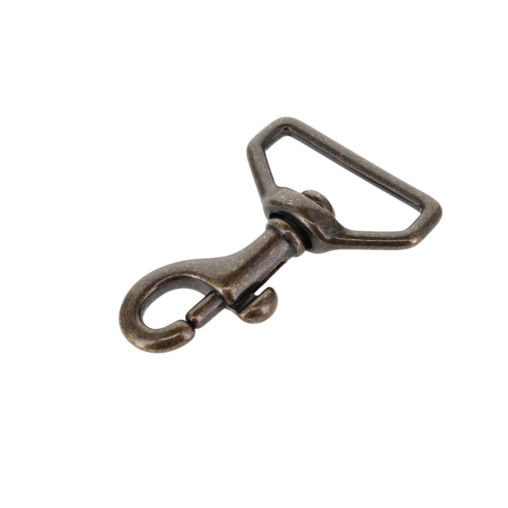 Solid Brass 1" Swivel Snap, Antique Brass