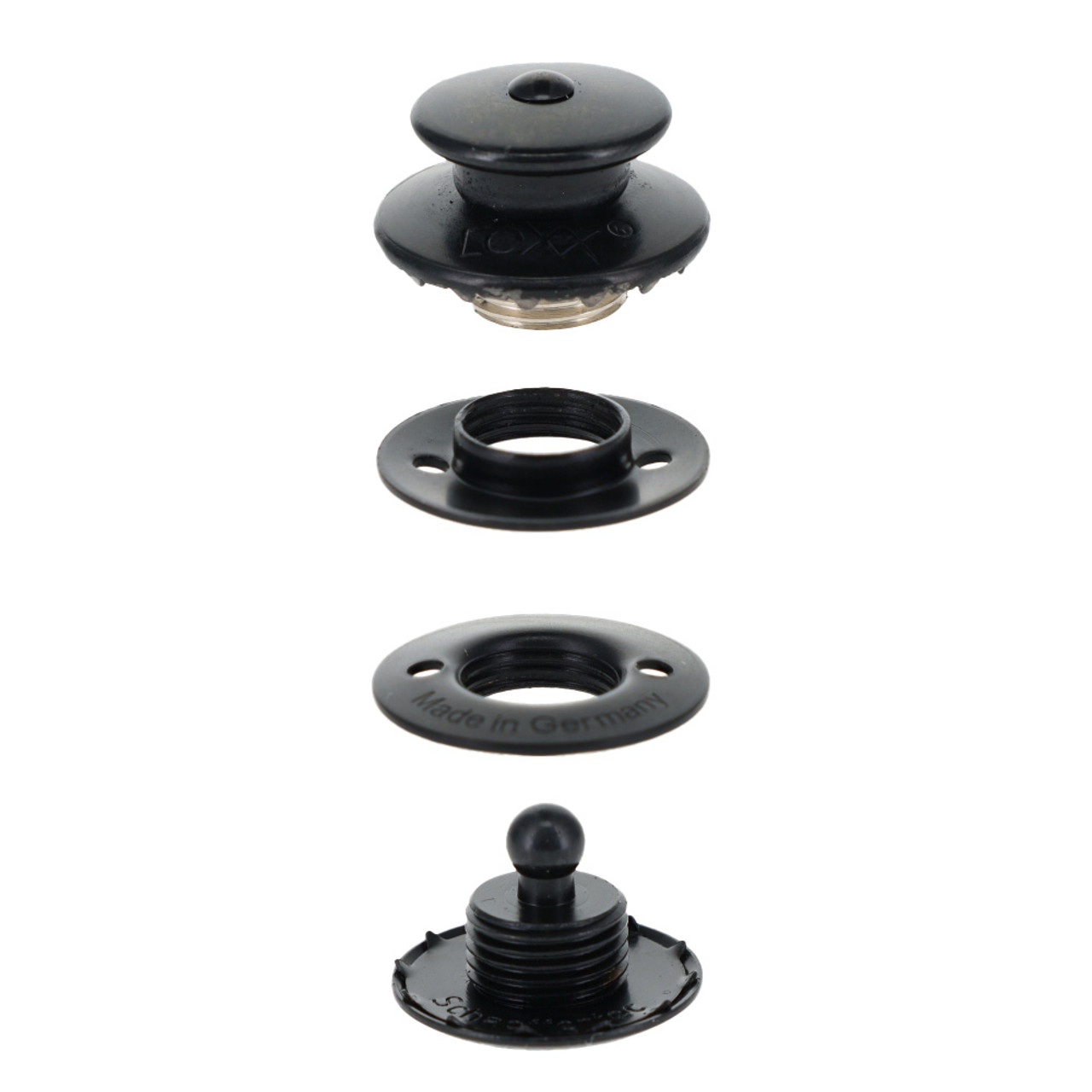 LOXX® Fastener Set, Black Plate, Solid Brass - Buckleguy.com