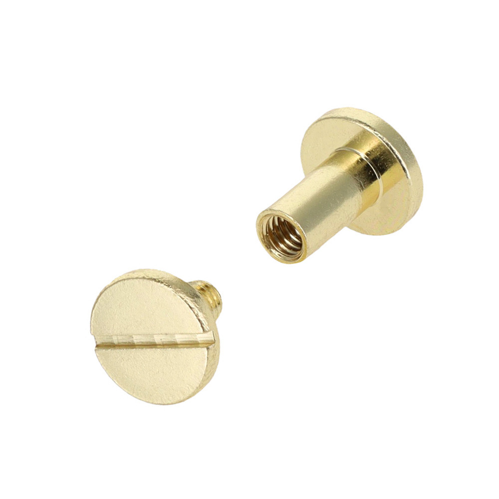 Natural Brass Cylinder Chicago Screws 3/8"