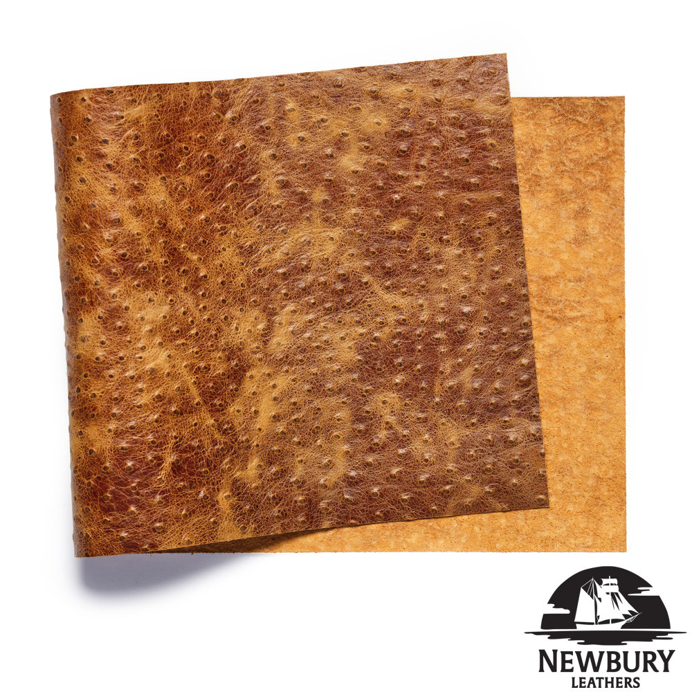 Light Brown Ostrich Embossed Leather, Panels