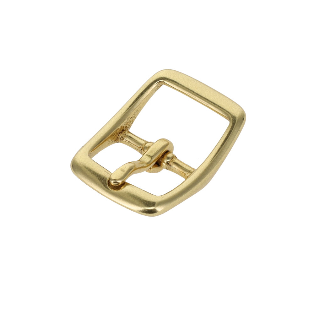 Solid Brass Center Bar Buckle Natural Brass