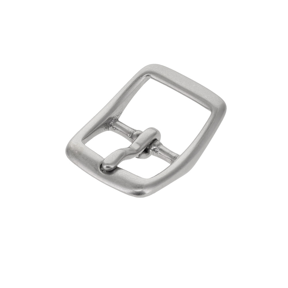 Solid Brass Center Bar Buckle, Matte Nickle Finish