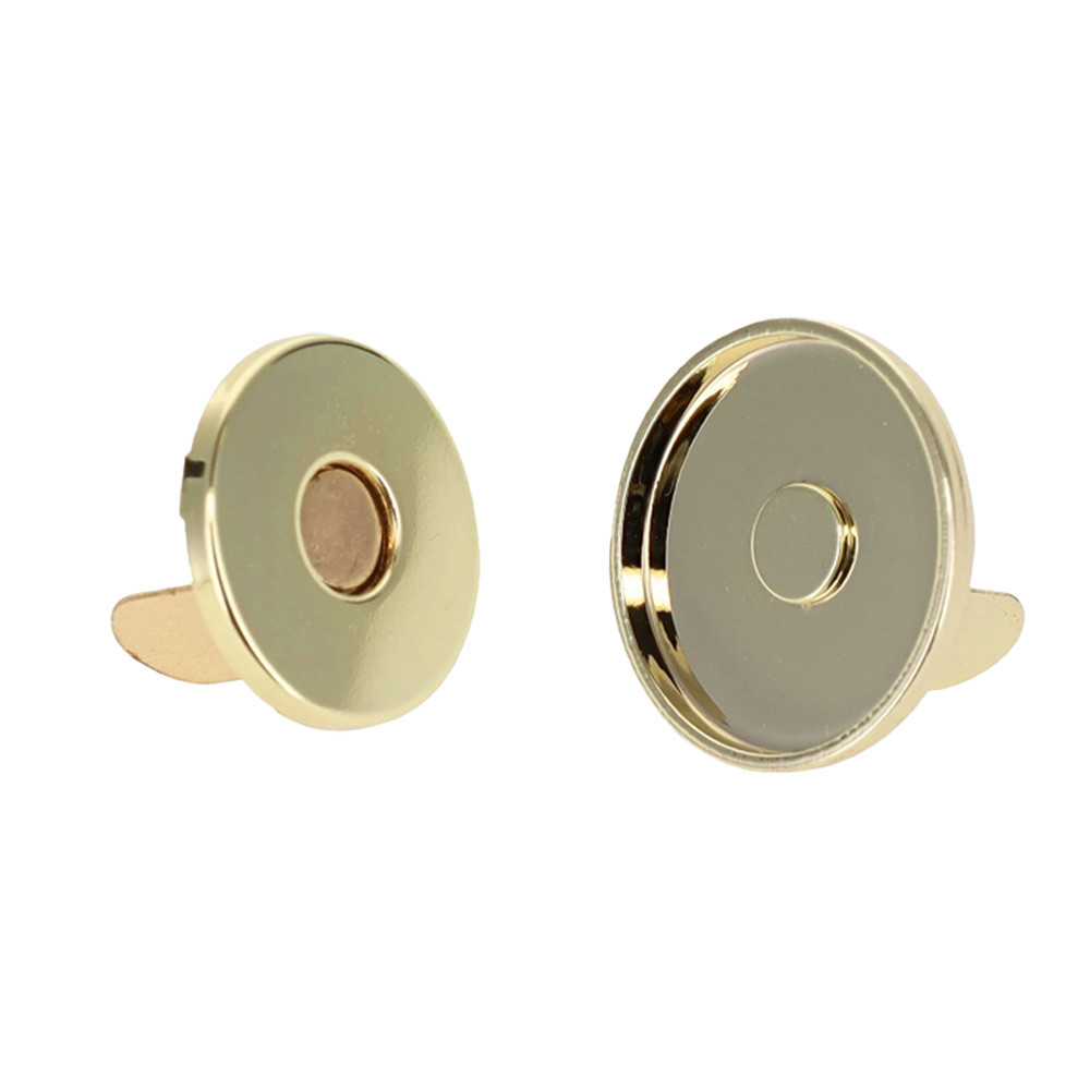 Full Cover Thin Round Magnetic Snap, Natural Brass