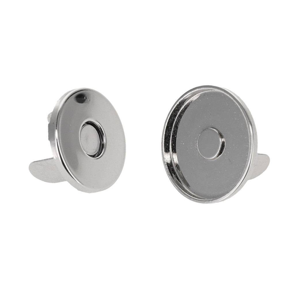 Full Cover Thin Round Magnetic Snap, Nickel Plate