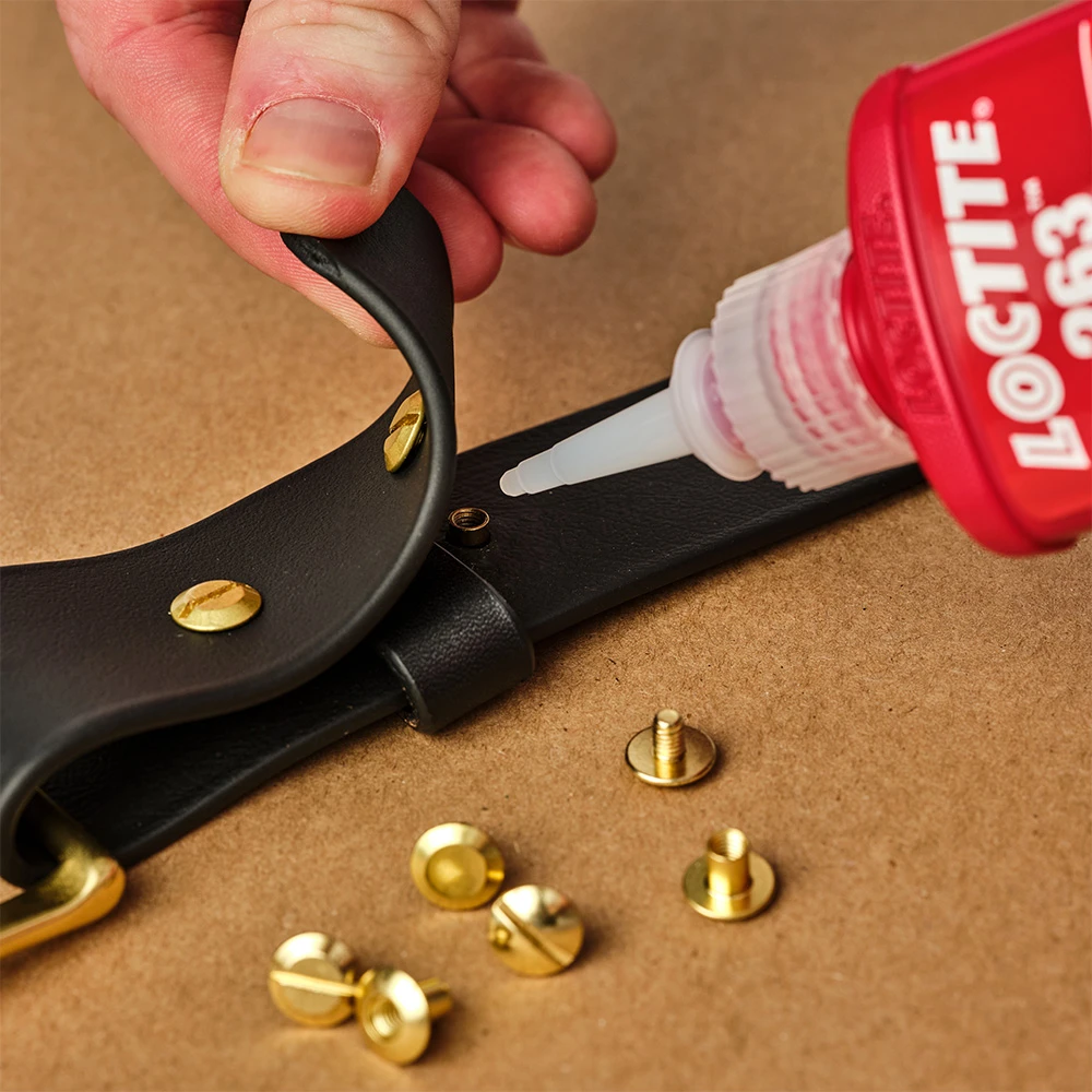 Securing Chicago screws in place with LocTite Threadlocker