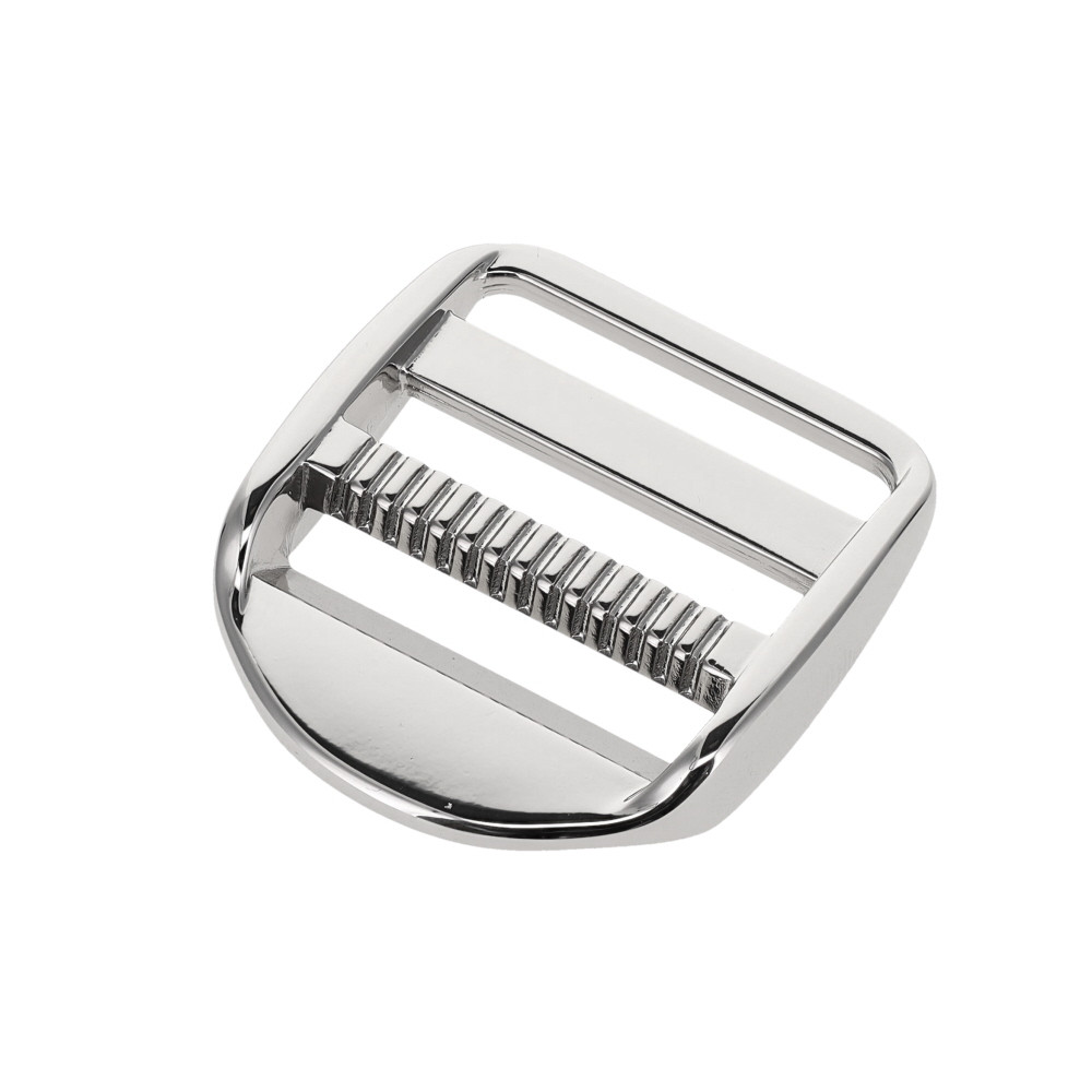 Solid Brass Ladder Lock Buckle Strap Adjuster Nickel Matte