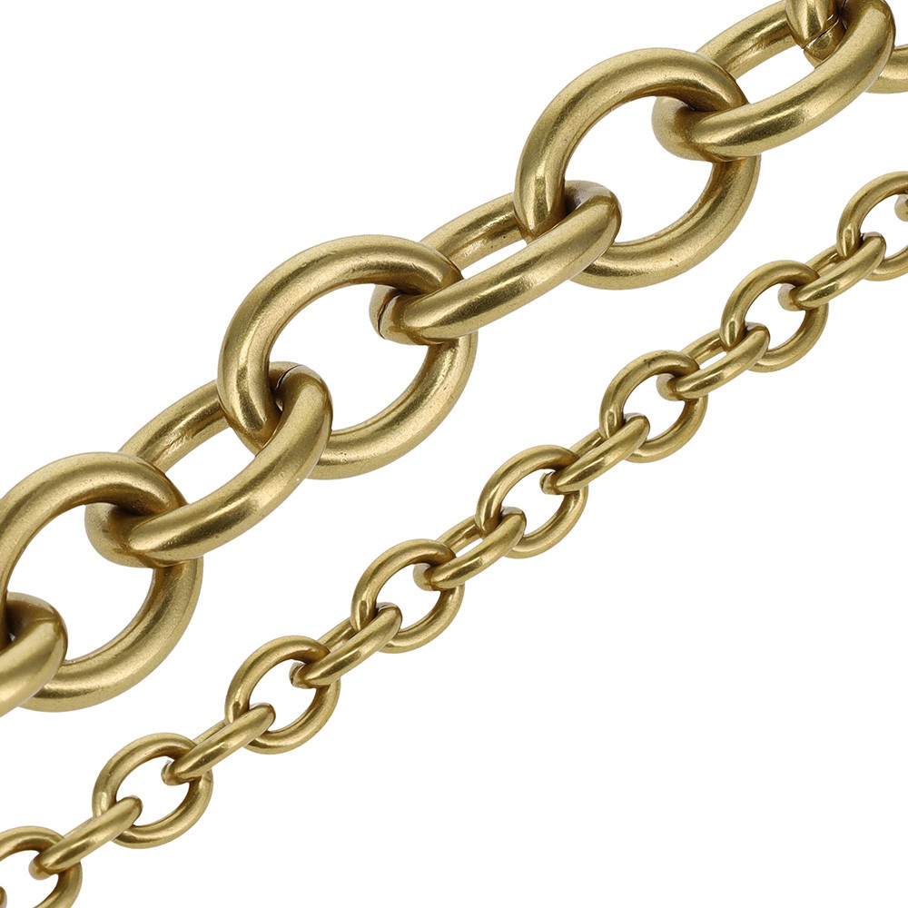Oval Solid Brass Purse Chain by the Yard, Dull Brass