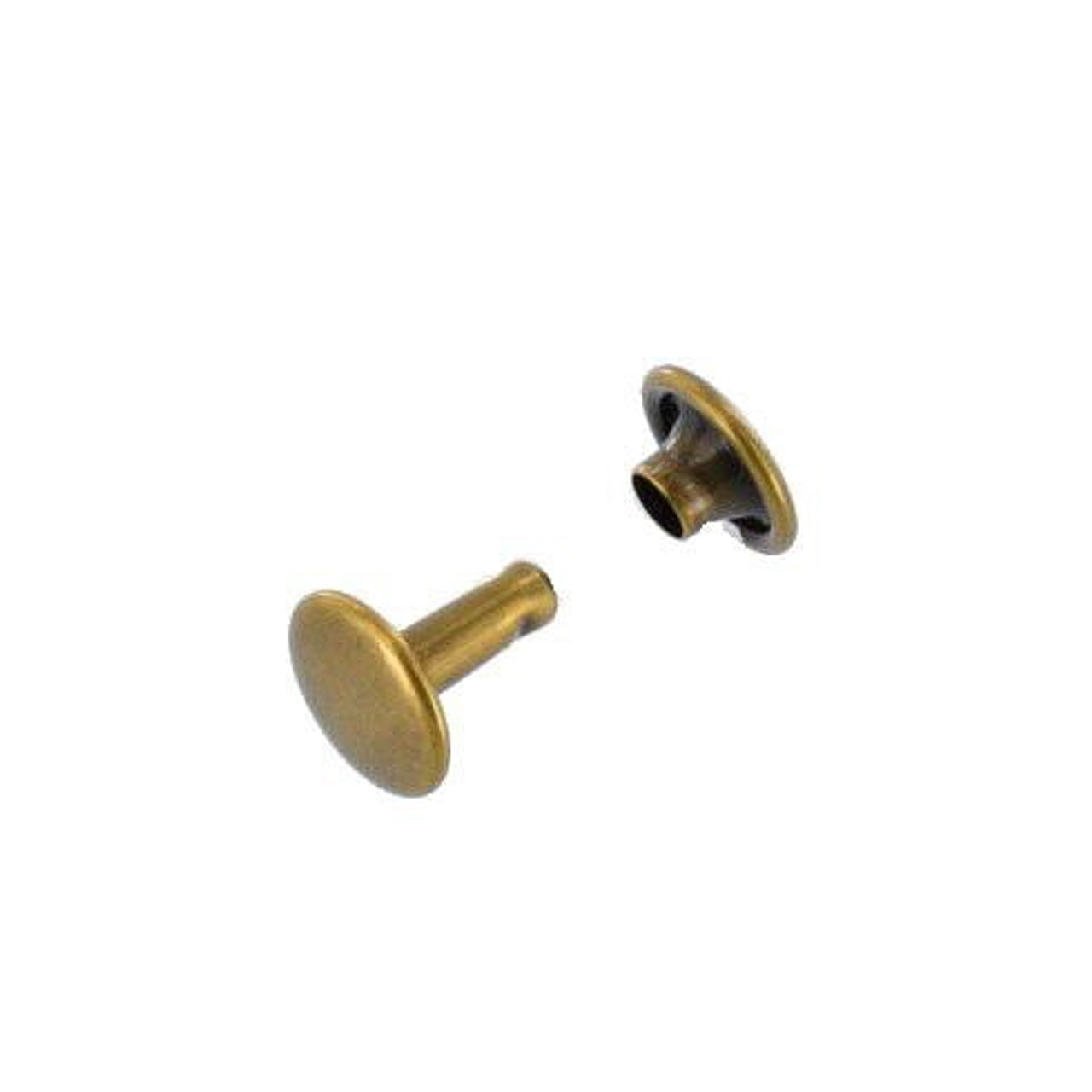 Finish: Brass-Antique nickel free 100 Double Cap Hollow Rivets 2-parts 11mm 11/12/2 Made of Iron