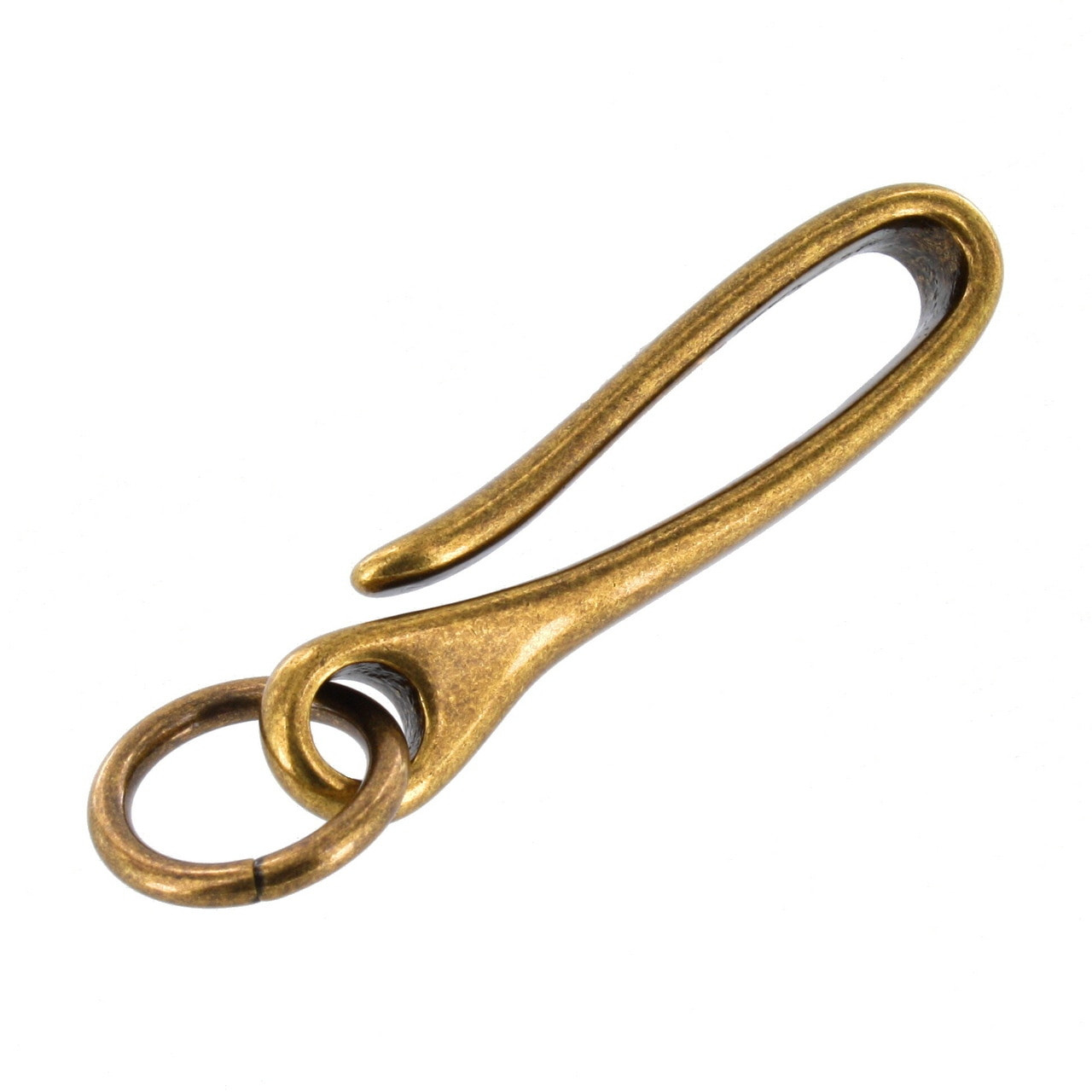 Buckleguy B7498 Antique Brass, Fish Hook Key Chain, Solid Brass-LL