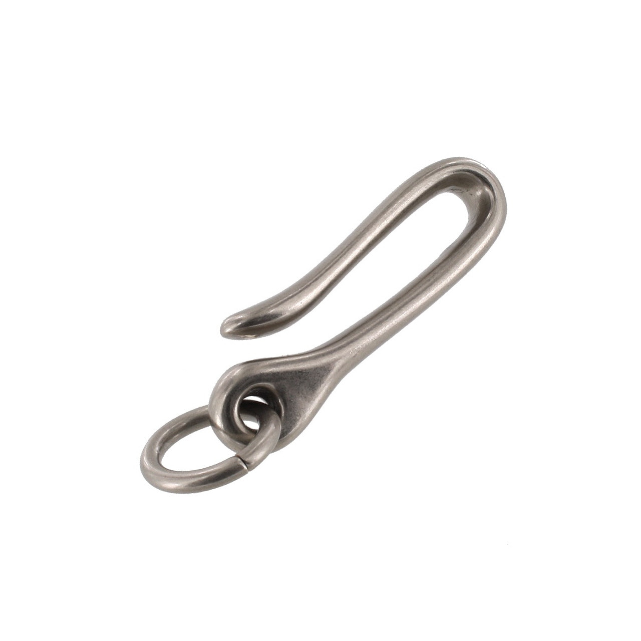 Buckleguy B8367 Nickel Matte, Small Fish Hook Key Chain, Solid Brass-LL