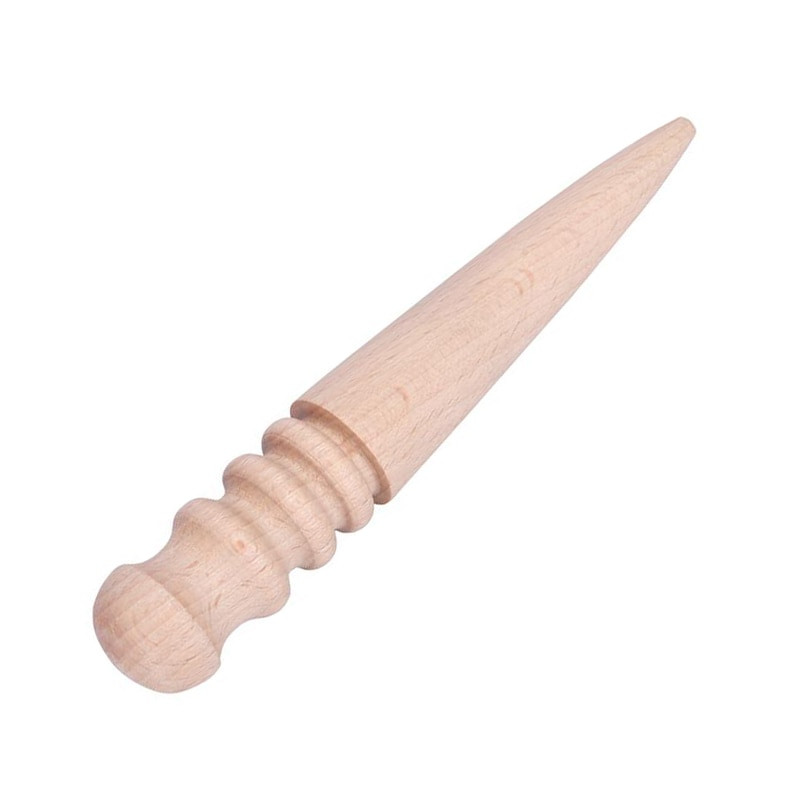 TLLS01 Leather Edge Slicker Burnishing Tool, Beech Wood