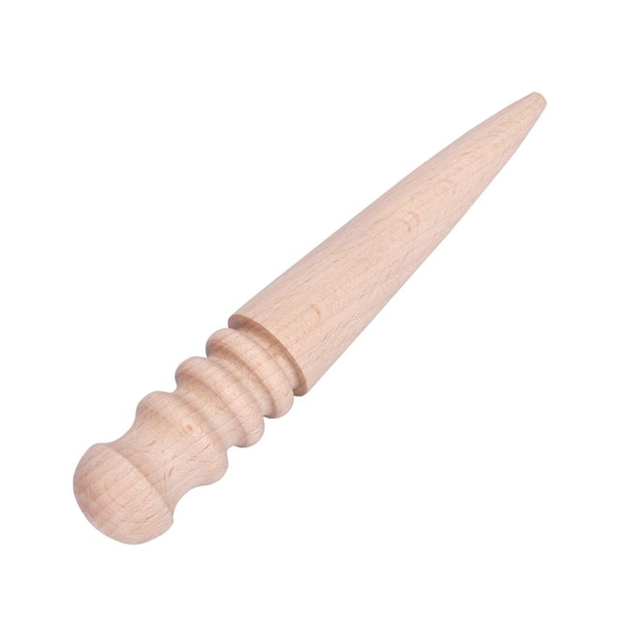 Wooden Leather Burnisher Tool - Tapered Edge Slicker Features 4 Grooves for  Burn