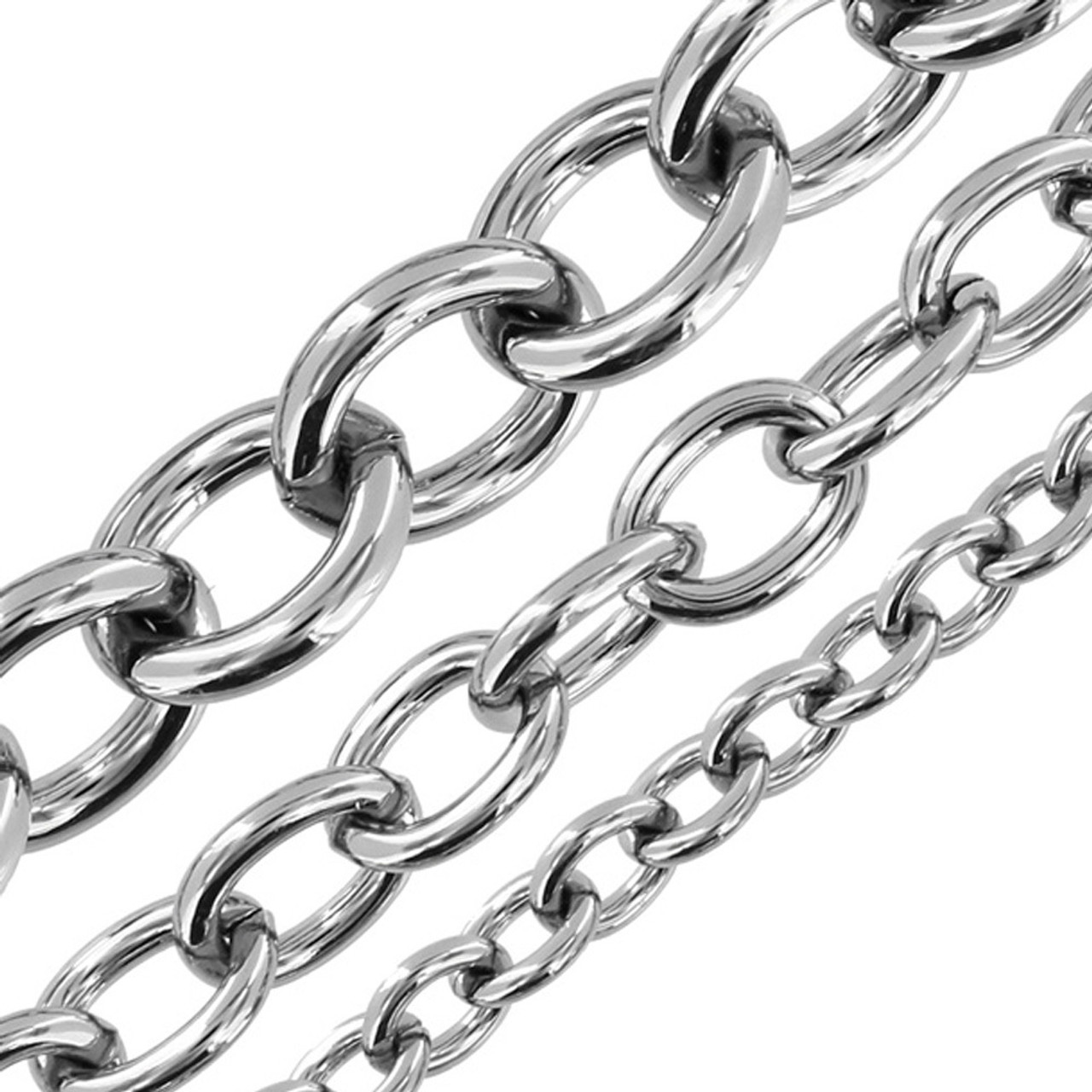 B8830 Nickel Plate, Oval Chain, Solid Brass-LL (36