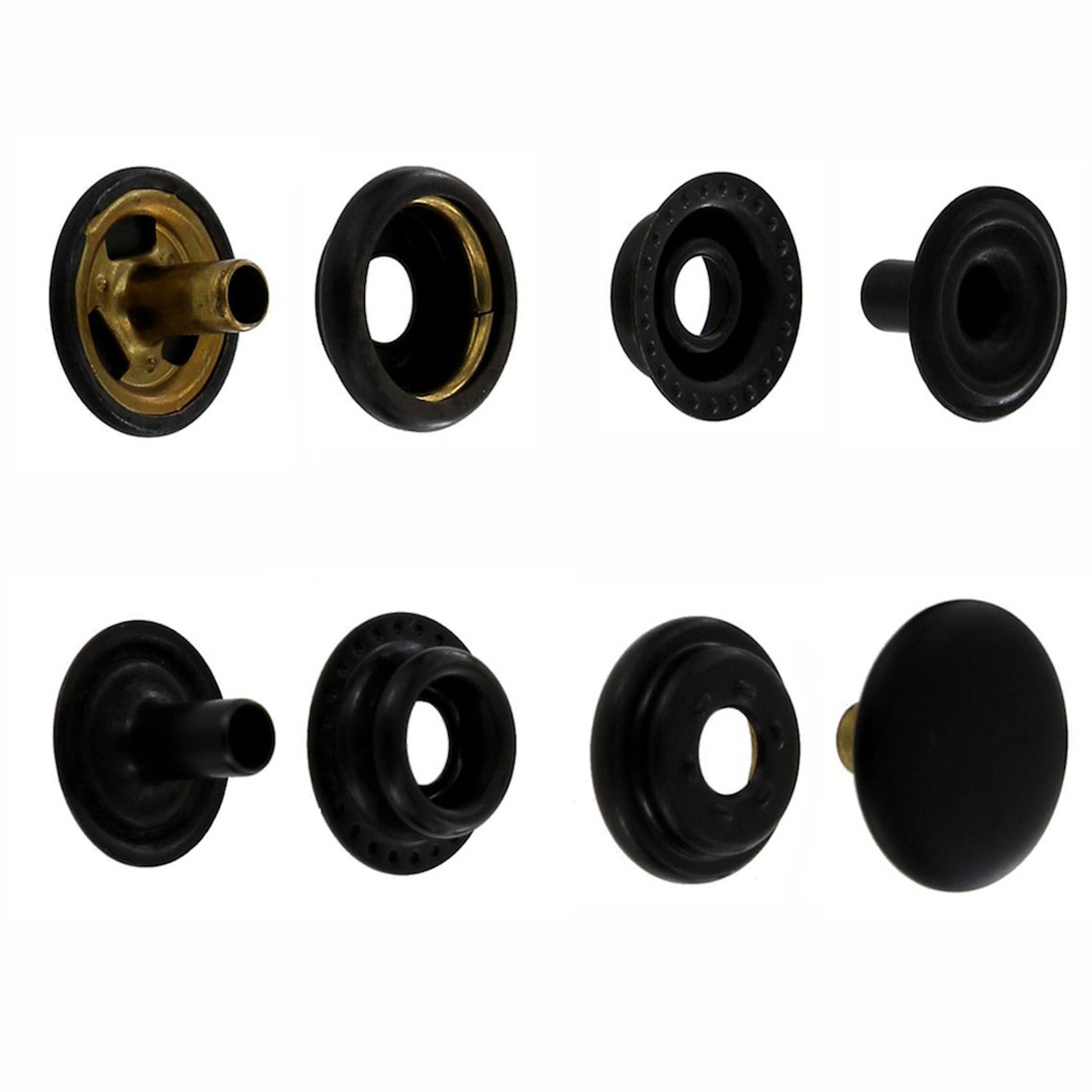 ▷ Snap Fasteners - Black Plastic Snap Fasteners Button 12 mm 20L / 15/32