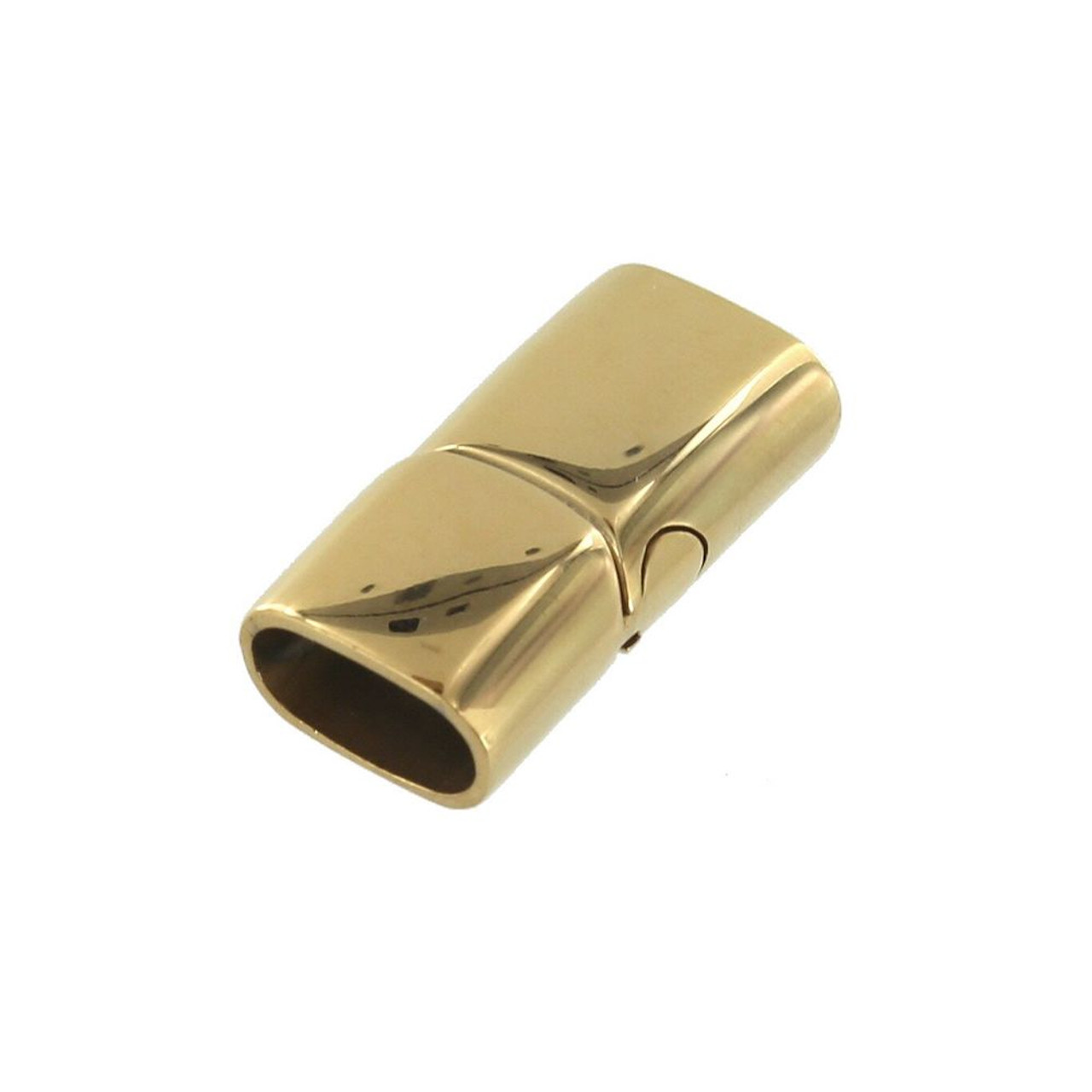 B9001 Hole 12.2 x 6.5mm, Magnetic Bracelet Clasp, PVD Gold, Stainless Steel  
