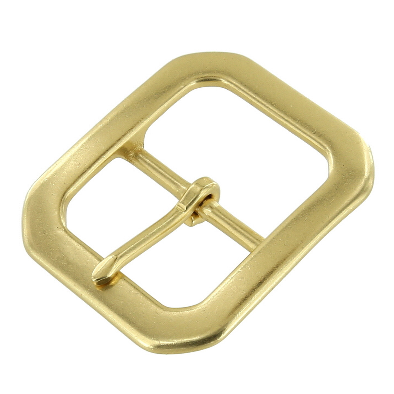 B9312 1 1/2 Natural Brass, Center Bar Buckle, Solid Brass-LL 