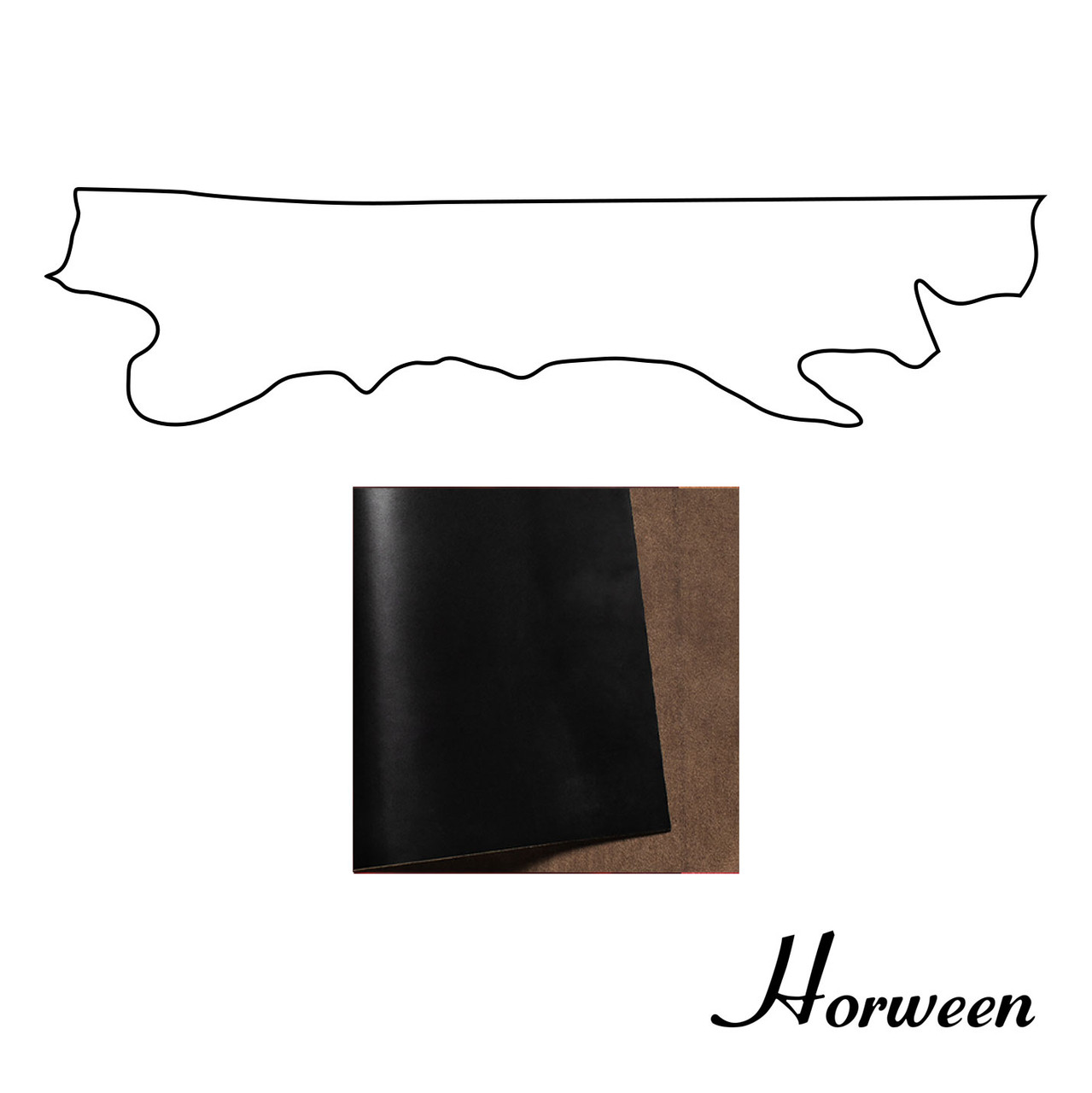 Horween Chromexcel Leather Belly, Black, Multiple Weights