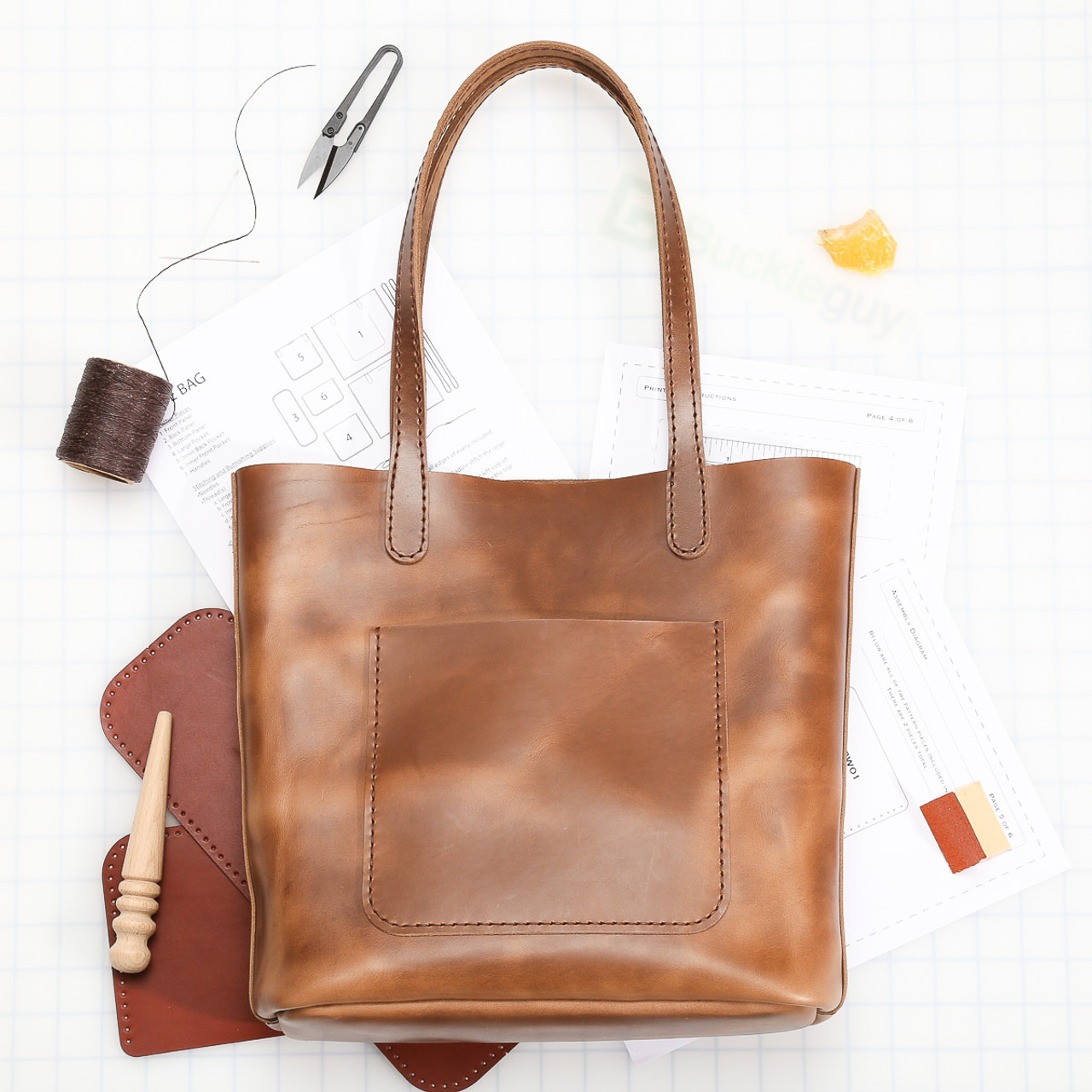 DIY Leather Tote Bag with FREE PATTERN (pt. 1) 