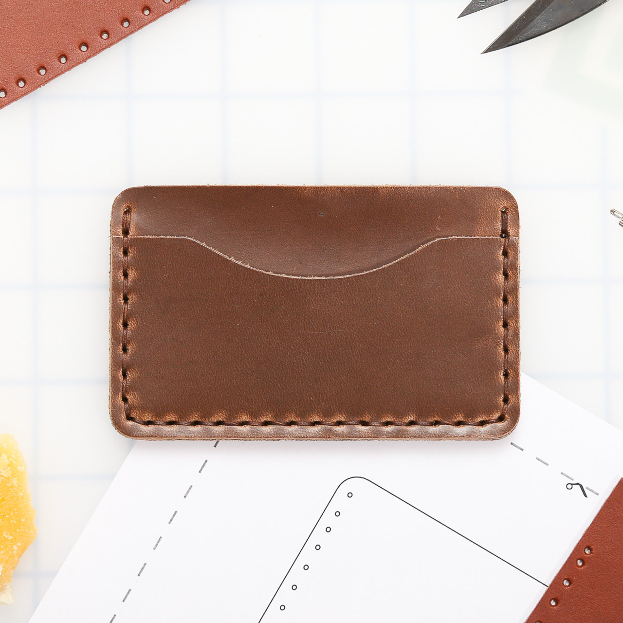 PDF Pattern Leather Slim Zip Wallet Leather DIY Leather 
