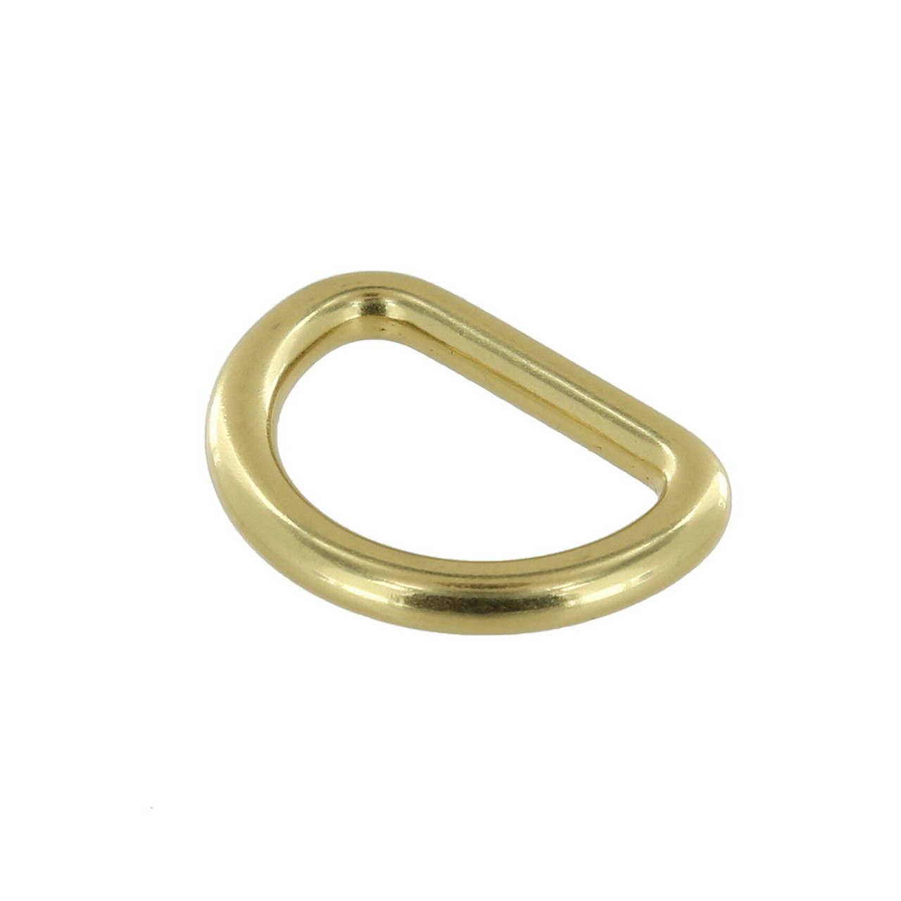 Solid Brass D-Ring for Leather Goods, Handbags, Dog Collars, Accessories & More | Natural Brass | 1 1/4 inch (B7025-1E-BOCR2-LL)